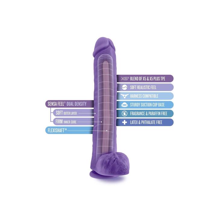 Realistyczne dildo gigant 35,5 cm z przyssawką i elastycznym rdzeniem
