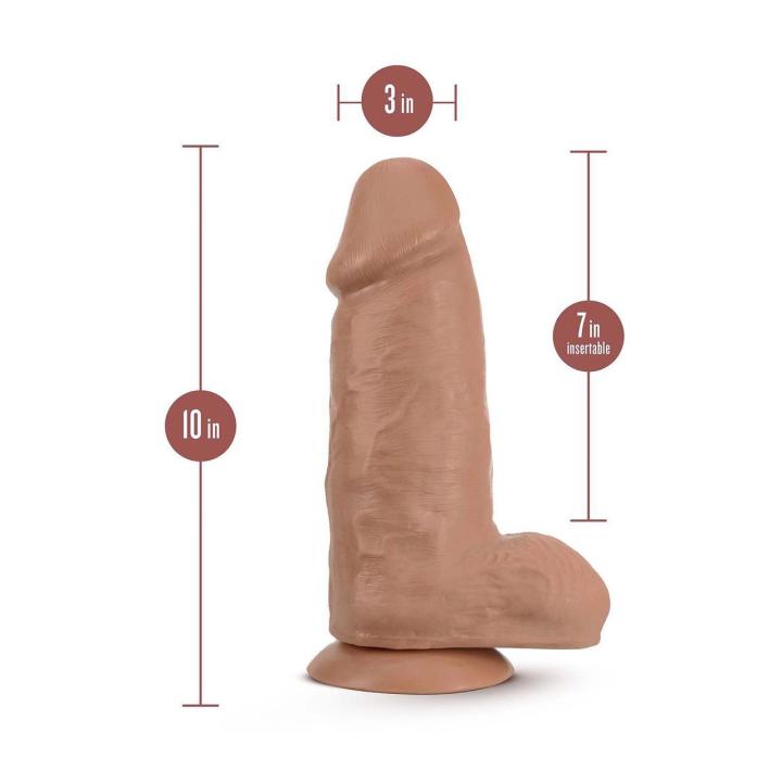 Realistyczne dildo 25,4 cm mocha z przyssawką i elastycznym trzonem