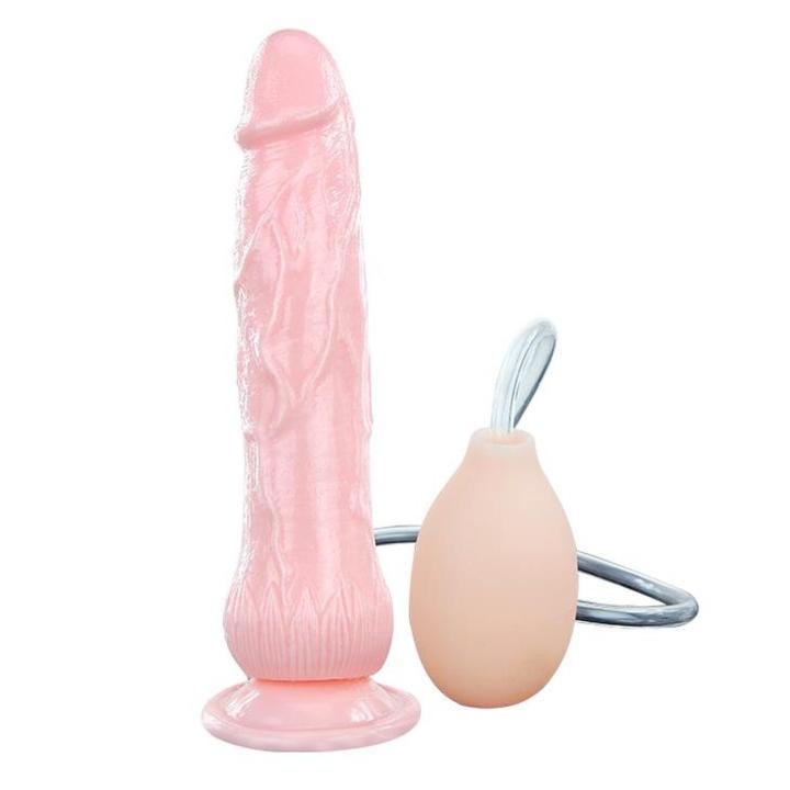 Realistyczne dildo z efektem wytrysku 19,5 cm | Przyssawka | Loris.pl