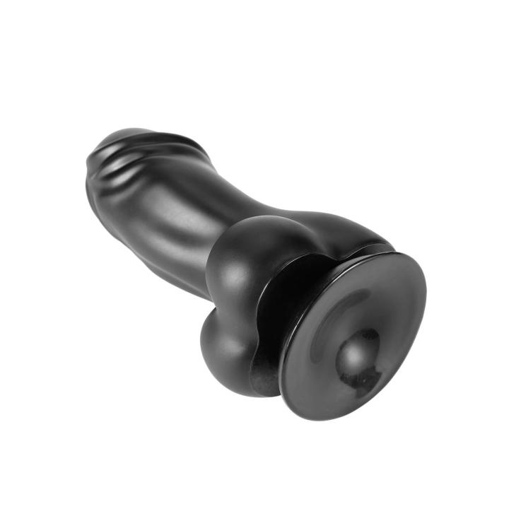 Grube dildo XXL 19 cm z przyssawką i wygięciem