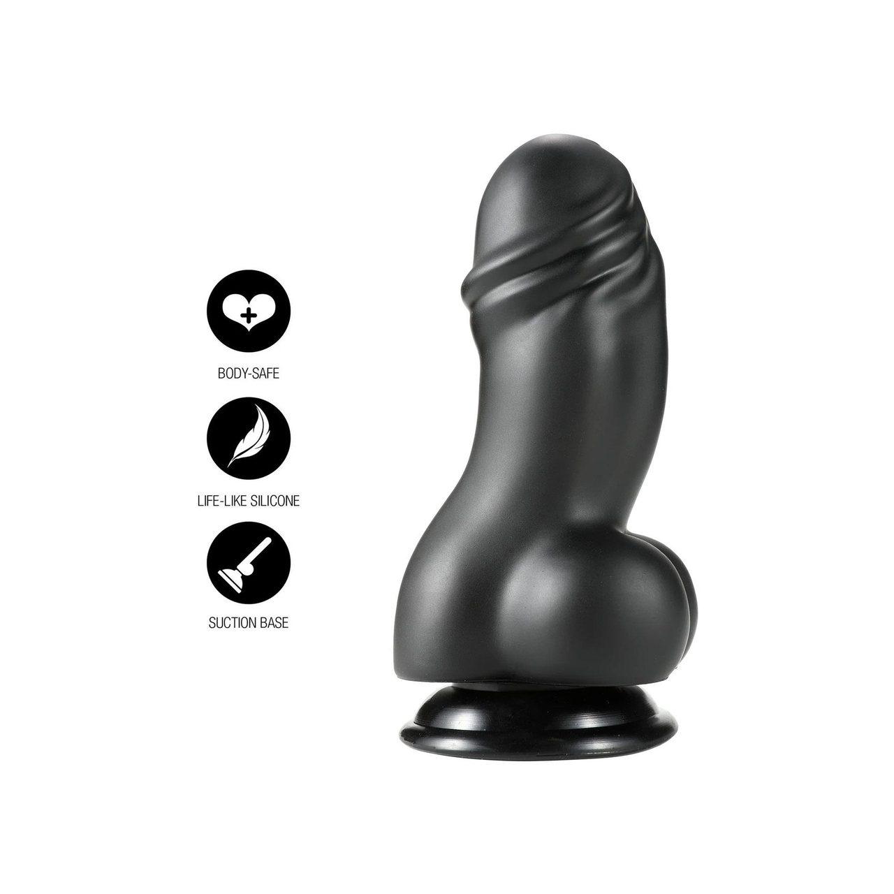 Grube dildo XXL 19 cm z przyssawką i wygięciem | Loris.pl