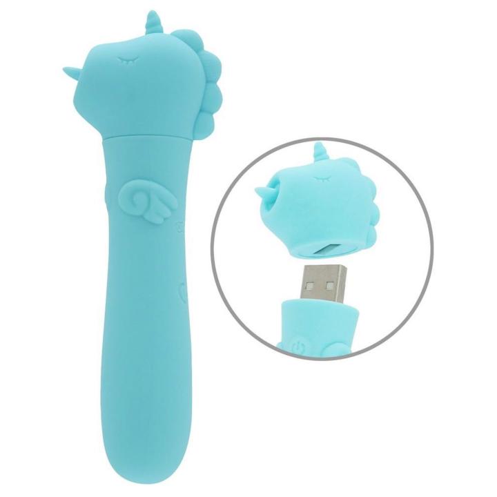 Mini wibrator jednorożec USB 10 trybów | Silikonowy stymulator 14,3 cm