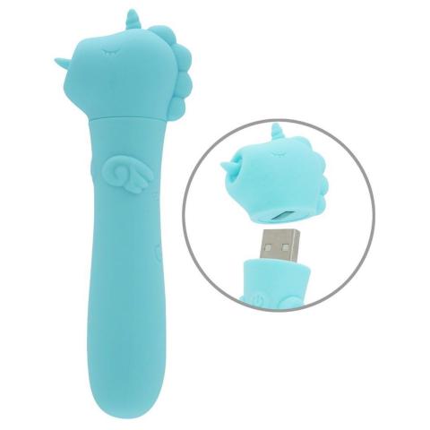 Mini wibrator jednorożec USB 10 trybów | Silikonowy stymulator 14,3 cm