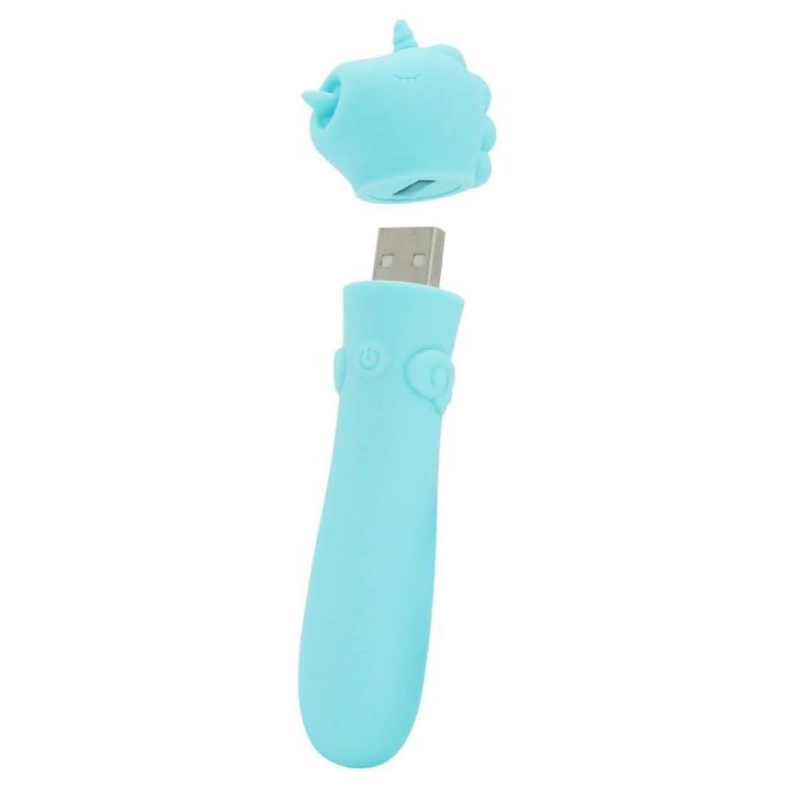 Mini wibrator jednorożec USB 10 trybów | Silikonowy stymulator 14,3 cm