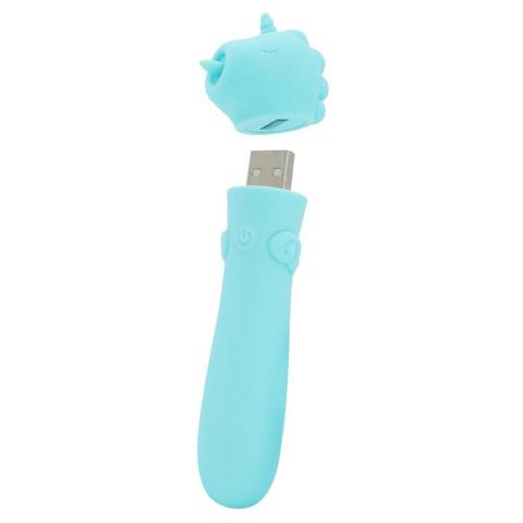 Mini wibrator jednorożec USB 10 trybów | Silikonowy stymulator 14,3 cm