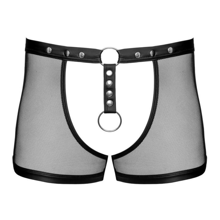 Męskie jockstrapy siateczka wetlook z metalowym pierścieniem 3,9 cm