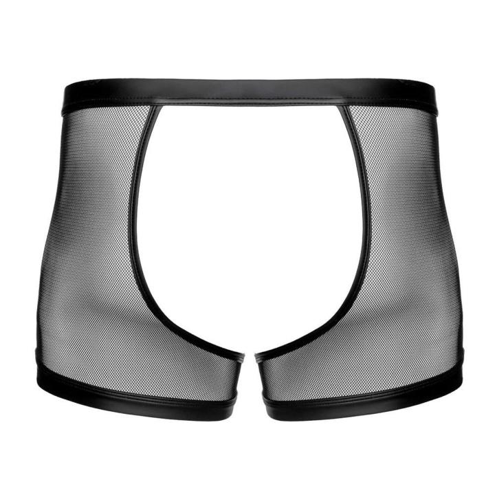 Męskie jockstrapy siateczka wetlook z metalowym pierścieniem 3,9 cm