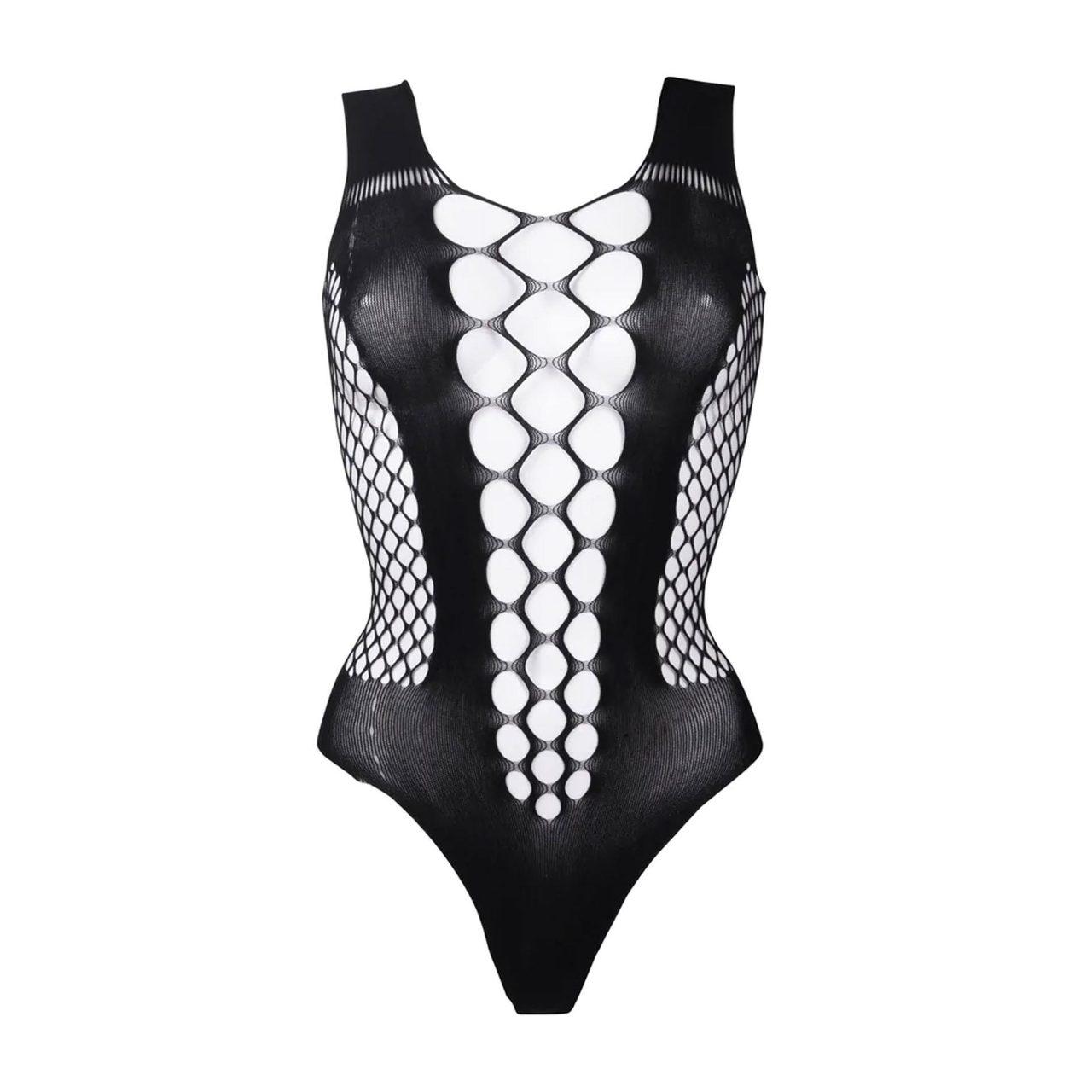 Body teddy z siateczką i dekoltem V one size S–L | Loris.pl