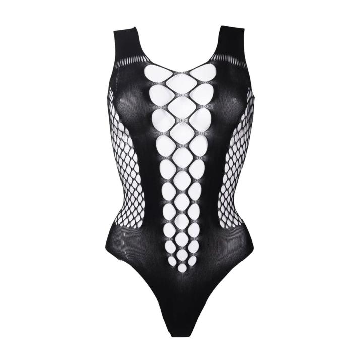 Body teddy z siateczką i dekoltem V one size S–L