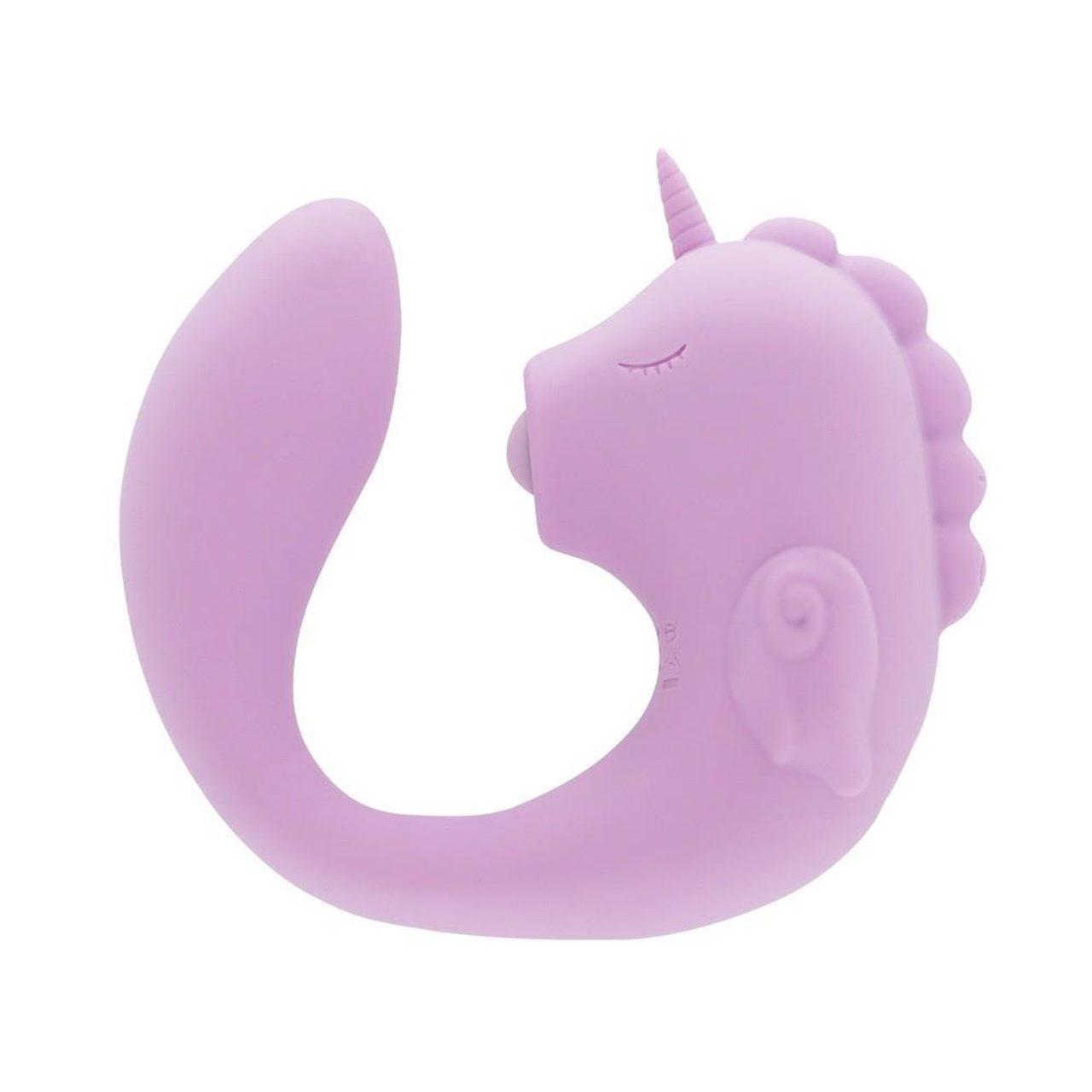 Liliowy wibrator punktu G z tappingiem łechtaczki 15 cm | 2 silniki, USB