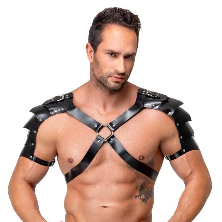 Skórzany harness męski na klatkę piersiową S-L | Regulowany | Loris.pl
