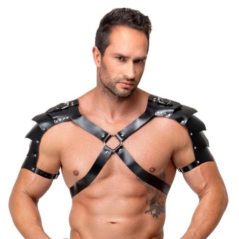 Skórzany harness męski na klatkę piersiową S-L | Regulowany