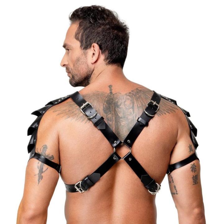 Skórzany harness męski na klatkę piersiową S-L | Regulowany