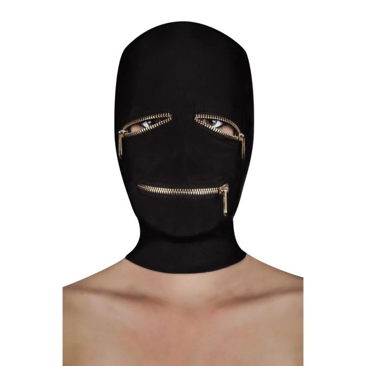 Maska BDSM z zamkami na oczy i usta do roleplay | Loris.pl