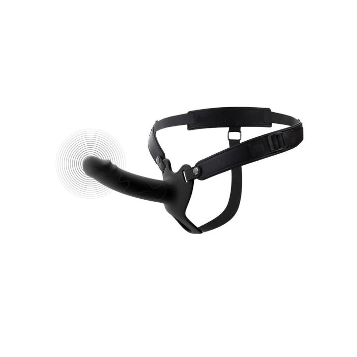 Wibrująca uprząż hollow 16 cm z pilotem | Strap-on z wibracją
