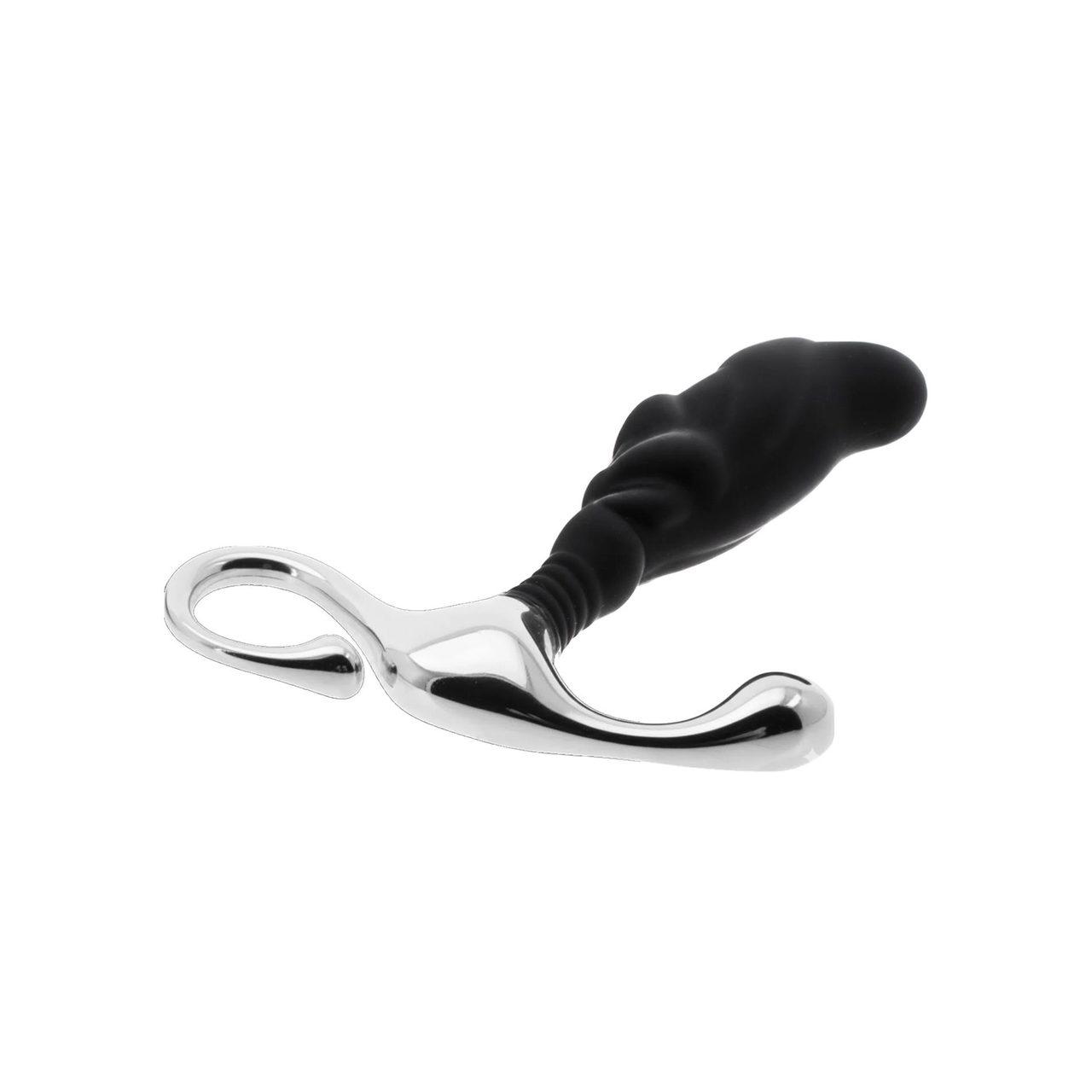 Średni masażer prostaty silikon + metal 12 cm