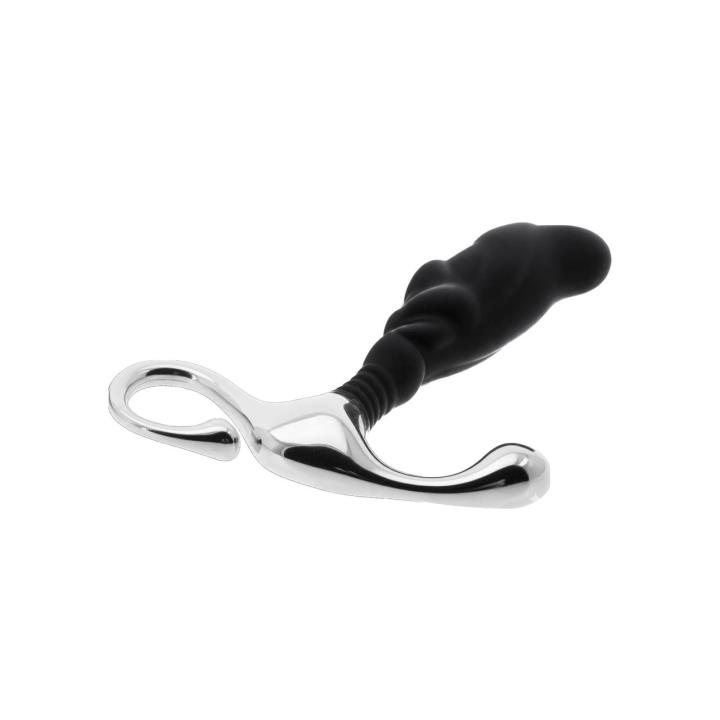Średni masażer prostaty silikon + metal 12 cm