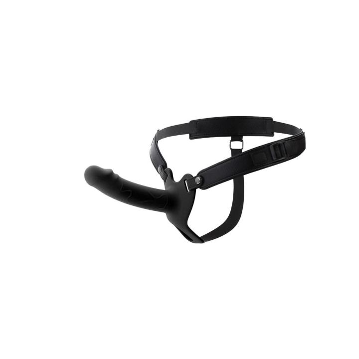 Silikonowy strap-on hollow 16 cm z regulowaną uprzężą