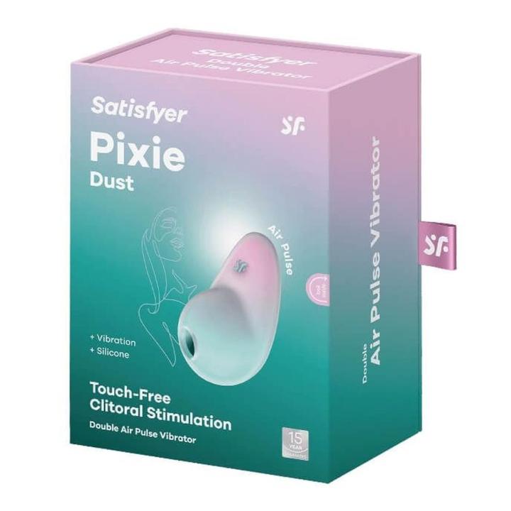 Satisfyer Pixie Dust Mint/Pink – stymulator łechtaczki Air Pulse + wibracje IPX7