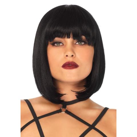 Krótka czarna peruka bob naturalny wygląd