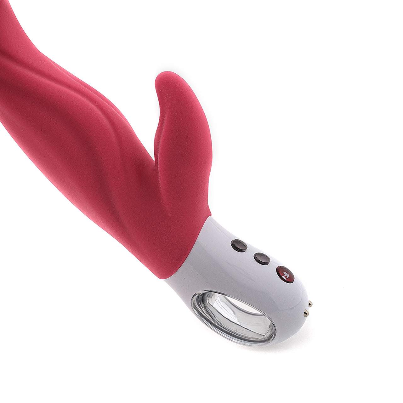 Czerwony silikonowy wibrator Fun Factory Lady BI ze stymulacją łechtaczki