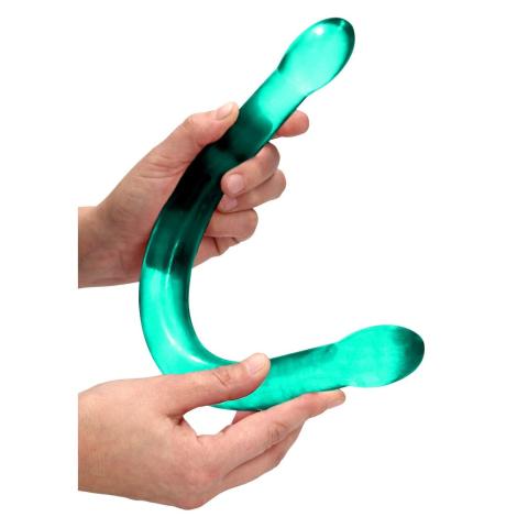Przezroczyste podwójne dildo 42 cm - dwustronne, wodoodporne, TPE