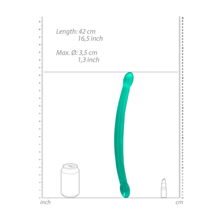 Przezroczyste podwójne dildo 42 cm - dwustronne, wodoodporne, TPE