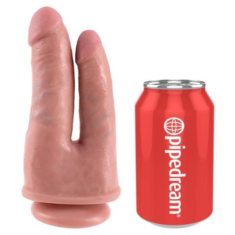 Podwójne dildo realistyczne z przyssawką 21 cm do podwójnej penetracji