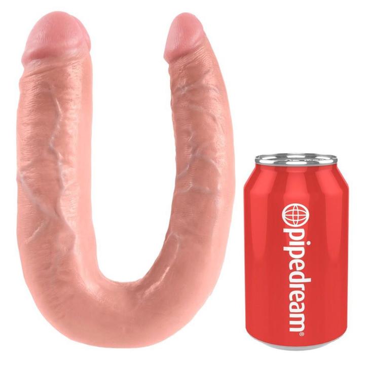 Podwójne dildo 43 cm elastyczne pvc – dwie główki i wyrazista faktura