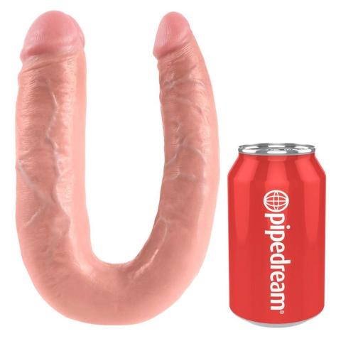 Podwójne dildo 43 cm elastyczne pvc – dwie główki i wyrazista faktura