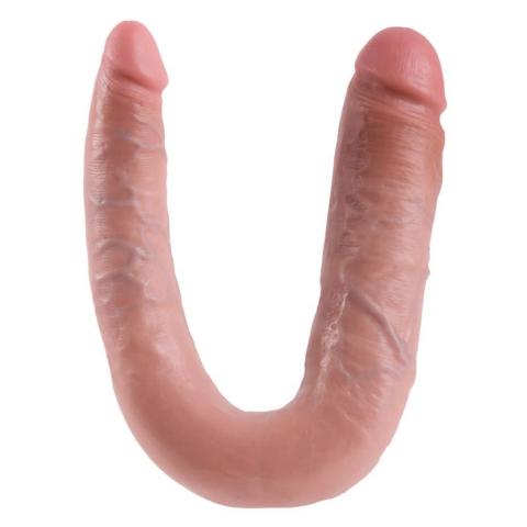 Podwójne dildo 43 cm elastyczne pvc – dwie główki i wyrazista faktura