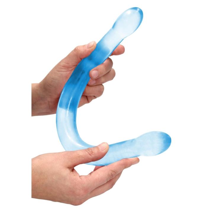 Przezroczyste dildo podwójne 42 cm – dwustronne do pochwy i anusa