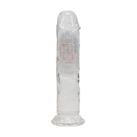 Transparentny wibrator realistyczny 15 cm z przyssawką i wibracjami