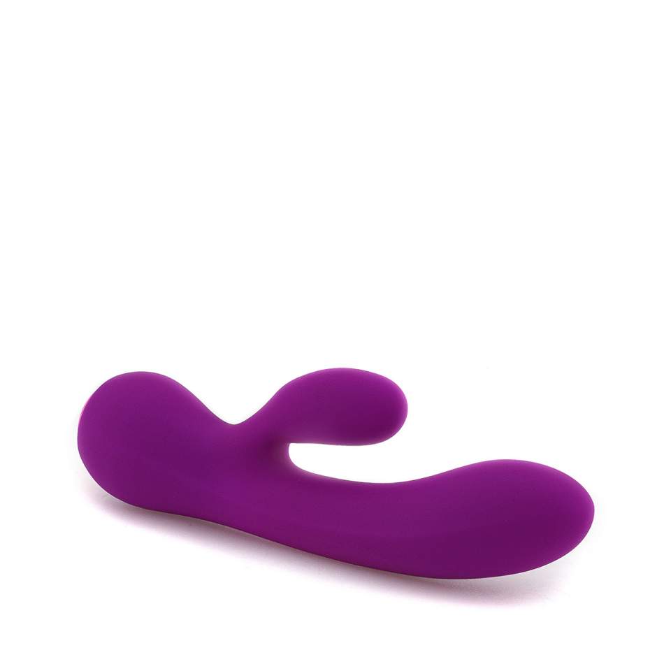 Fioletowy silikonowy wibrator króliczek ze stymulacją łechtaczki – wyjątkowo giętki