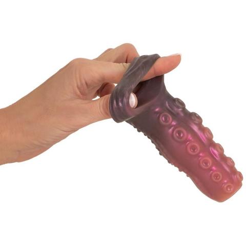 Silikonowa nakładka tentacle 12 cm z pierścieniem na mosznę
