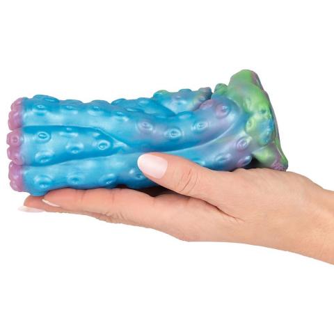 Silikonowy masturbator 16,2 cm z wypustkami i zamkniętym tunelem