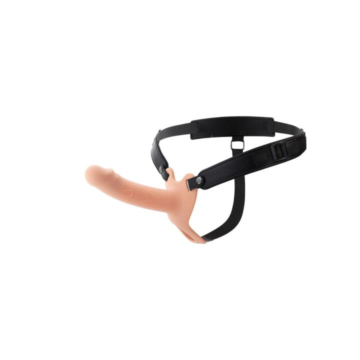 Silikonowy strap-on hollow 16 cm z regulowaną uprzężą