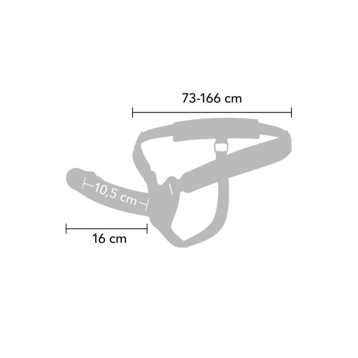 Silikonowy strap-on hollow 16 cm z regulowaną uprzężą