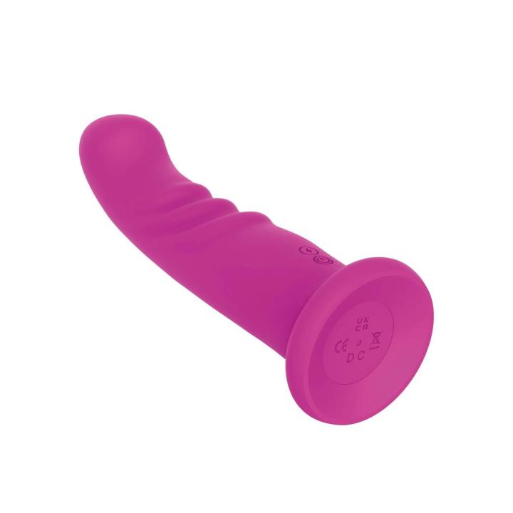 Różowy wibrator z rotacją i przyssawką 20 cm – silikon, 20 trybów, IPX6