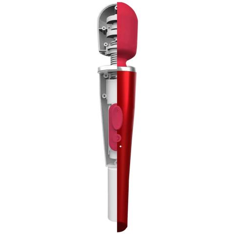 Czerwony masażer wand 30 cm – mocne wibracje, 5 poziomów, IPX7