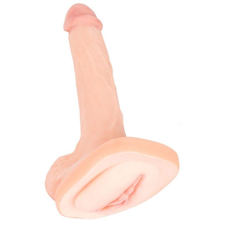 Przedłużka 3w1 masturbator i dildo 31 cm - miękka nakładka TPE