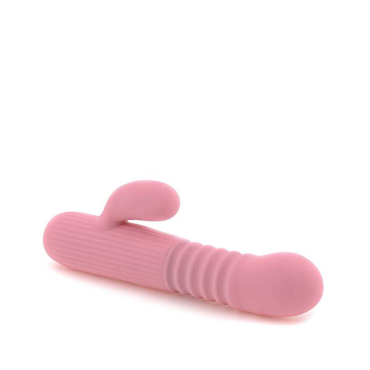 Różowy silikonowy wibrator króliczek ze stymulacją łechtaczki i 8 trybami pracy