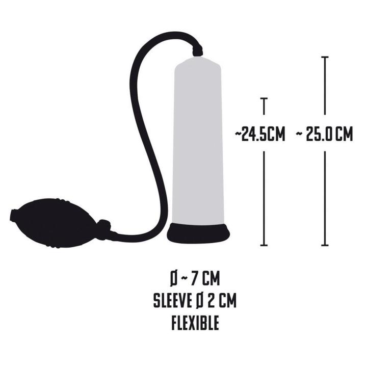 Pompka próżniowa do penisa z miarką i zaworem spustowym 25 cm