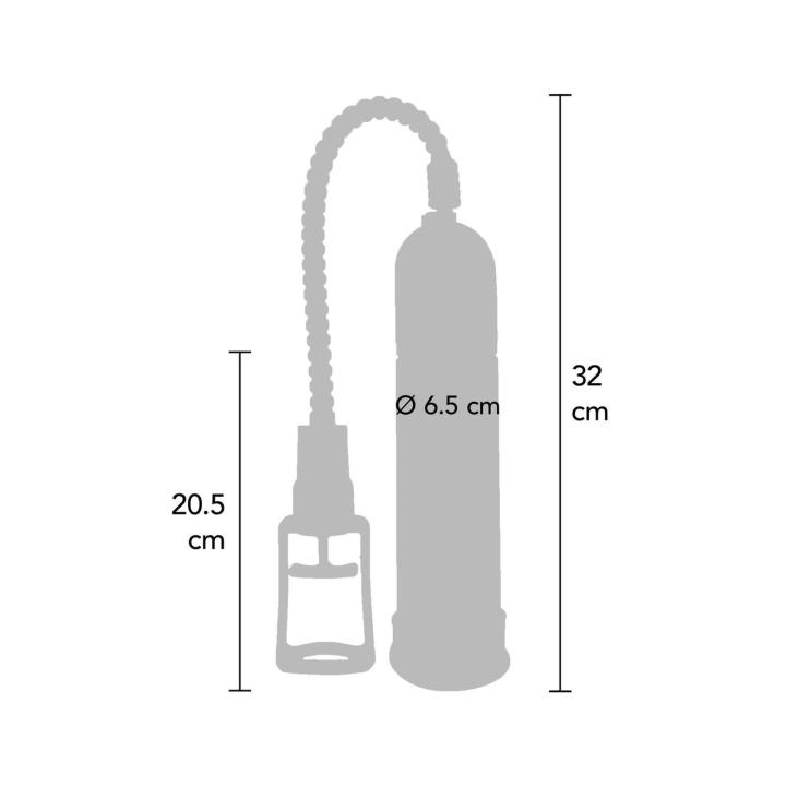 Czarna pompa próżniowa do penisa 32 cm z zaworem spustowym