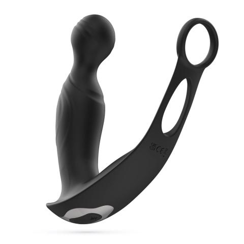 Wibrujący masażer prostaty z pilotem i ruchem obrotowym 16 cm