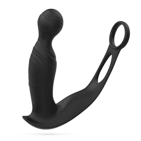 Wibrujący masażer prostaty z pilotem i ruchem obrotowym 16 cm
