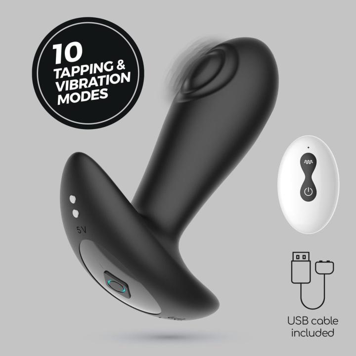 Stukający korek analny do masażu prostaty z pilotem 12 cm, 10 trybów