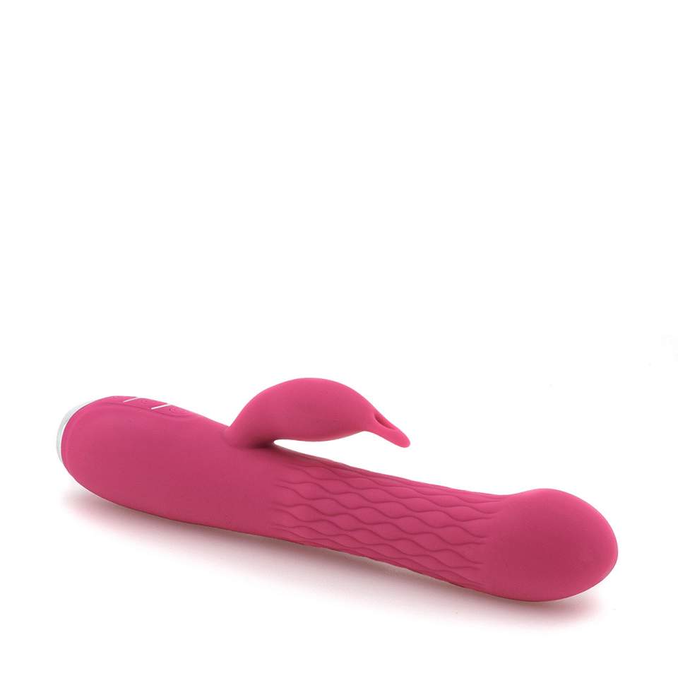 Różowy silikonowy wibrator rotacyjny króliczek do stymulacji łechtaczki