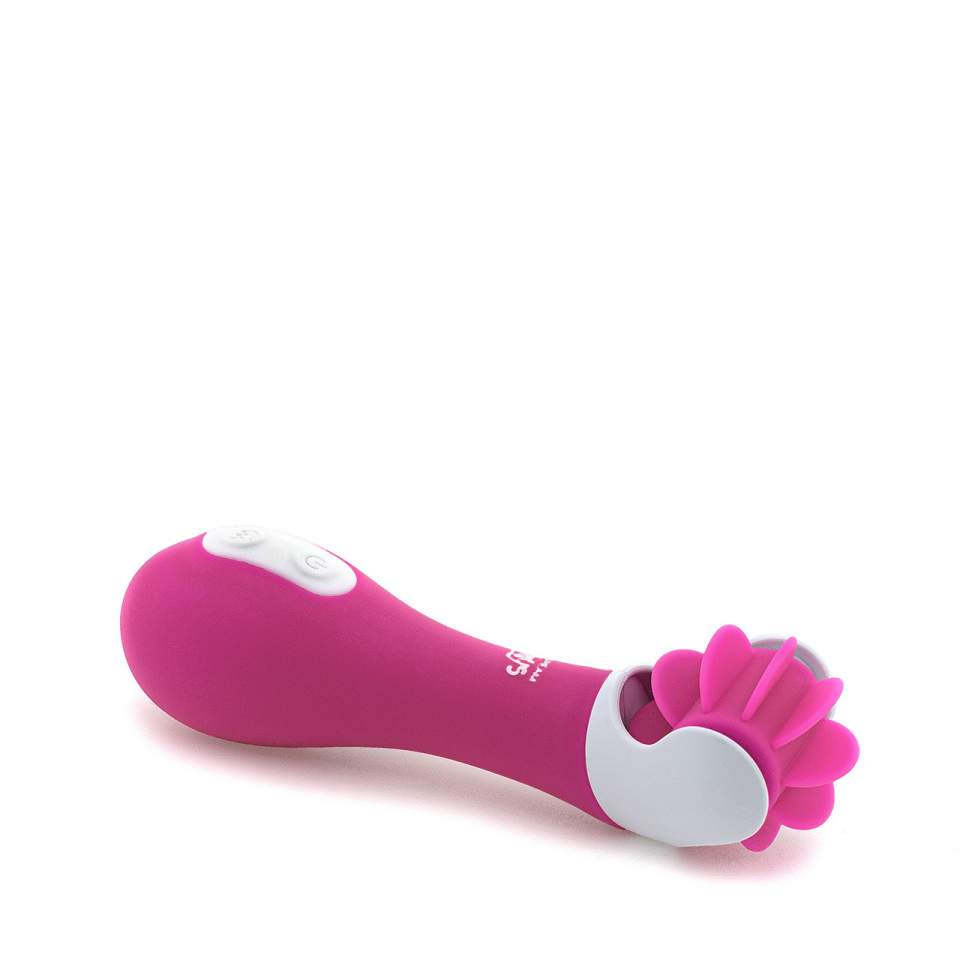 Różowy silikonowy masażer łechtaczki z języczkami – 9 trybów pracy