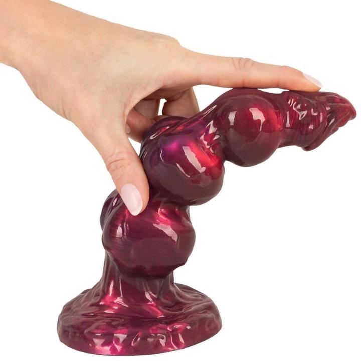 Silikonowe dildo z przyssawką 21,3 cm metaliczne do strap-on